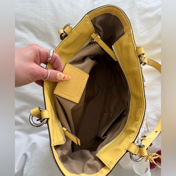 Vintage Coach Gallery Tote Bag Yellow - Picture 8 of 9